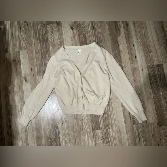 Pact Classic Fine Knit Cardigan - Sandshell Heather Large - Picture 6 of 8